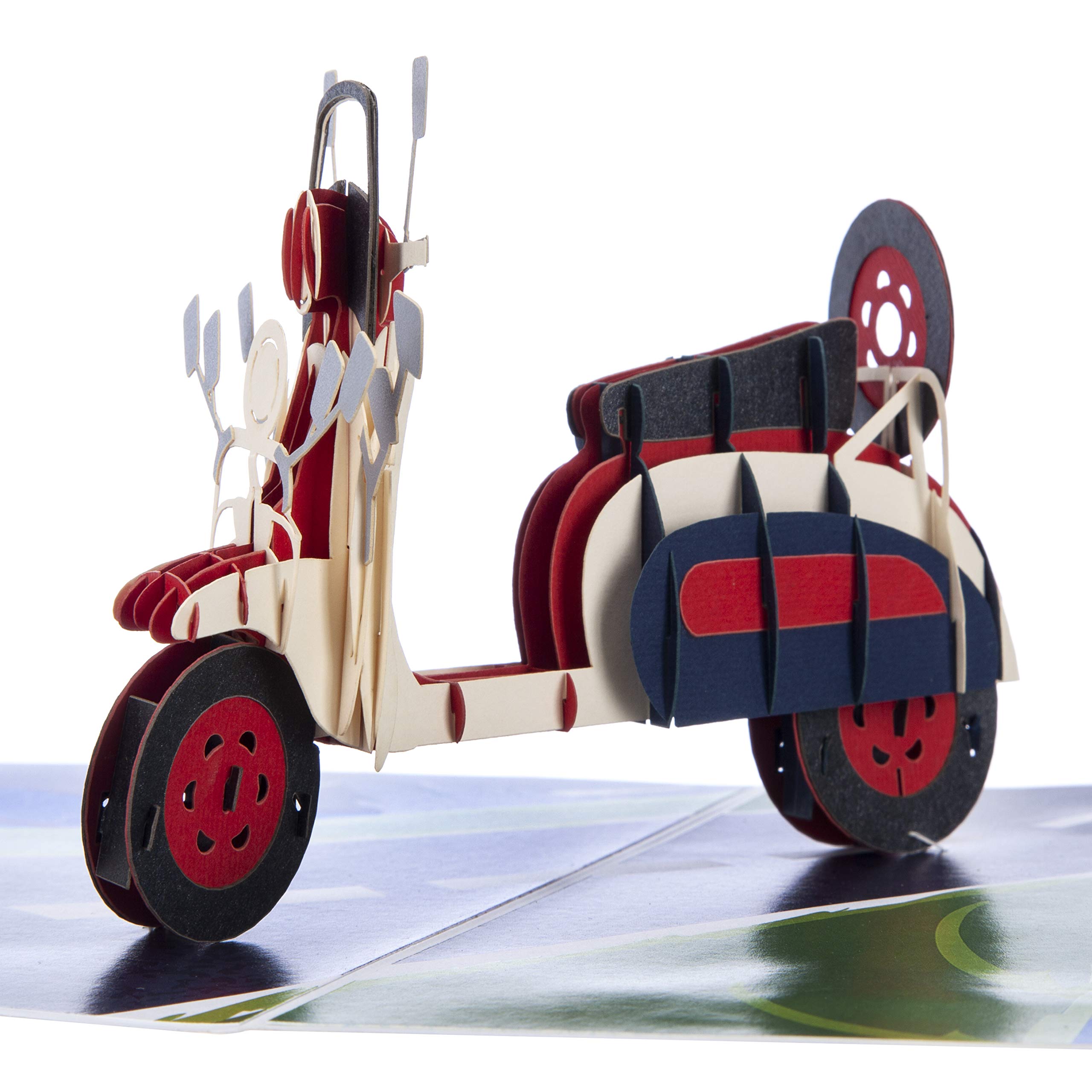 Cardology - Retro Scooter Pop-Up Card | Lambretta Inspired Birthday Gifts For Men, Fathers Day Keepsake