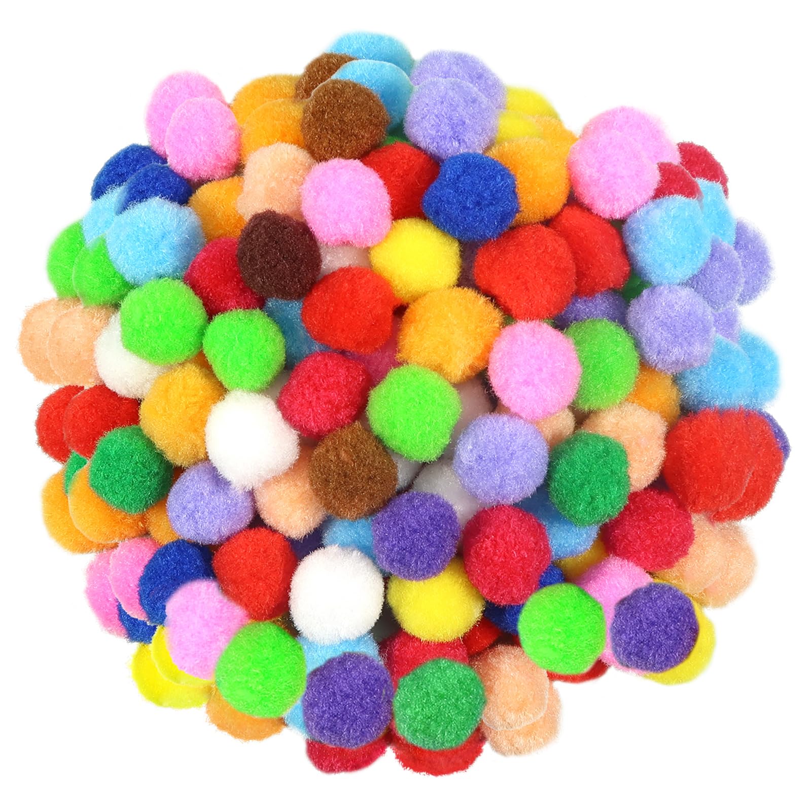 TOAOB 300pcs Pom Poms 20mm Assorted Fluffy Pompoms Multicolor Fuzzy Balls for DIY Crafts Decorations