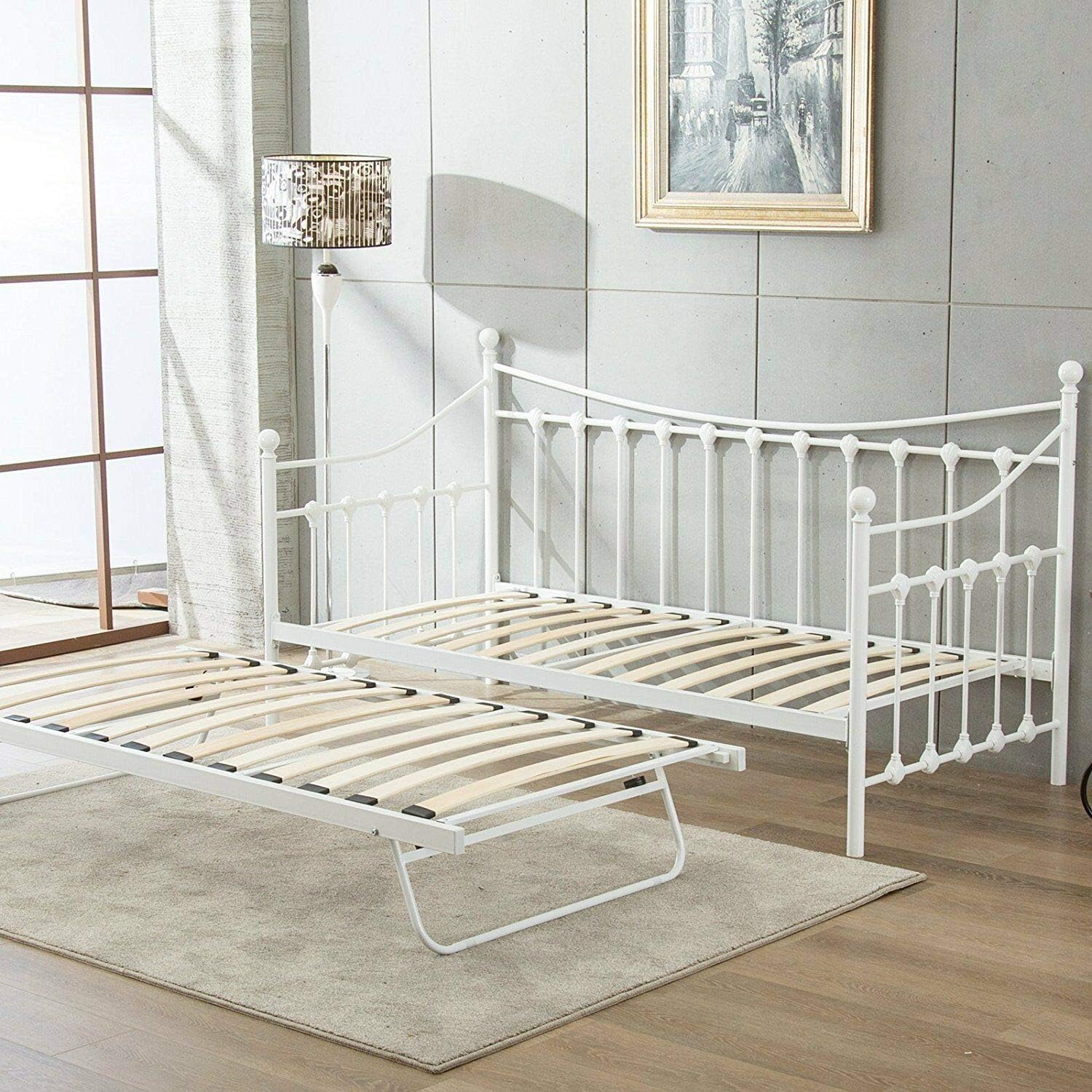 KOSY KOALA Glossy vanilla daybed white colour with underbed trundle