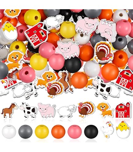 Pandahall Lot De 80 Perles Rondes En Bois Naturel Imprimé 8 Couleurs Avec Motif Ange Pour La Fabrication De Bijoux