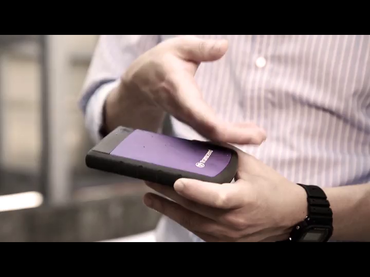 Transcend TS1TSJ25H3P 1TB portable, externe Festplatte (HDD) in purple (lila) mit Backup-Funktion (Datensicherung per Knopfdruck) und Schutzhülle, stoßfest, robust, Plug und Play – Bild 6