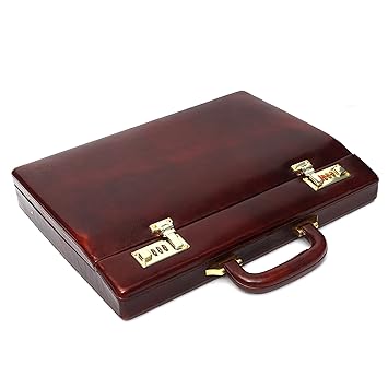 Hammonds Flycatcher Leather Combination Lock Briefcase (Texas Brown)