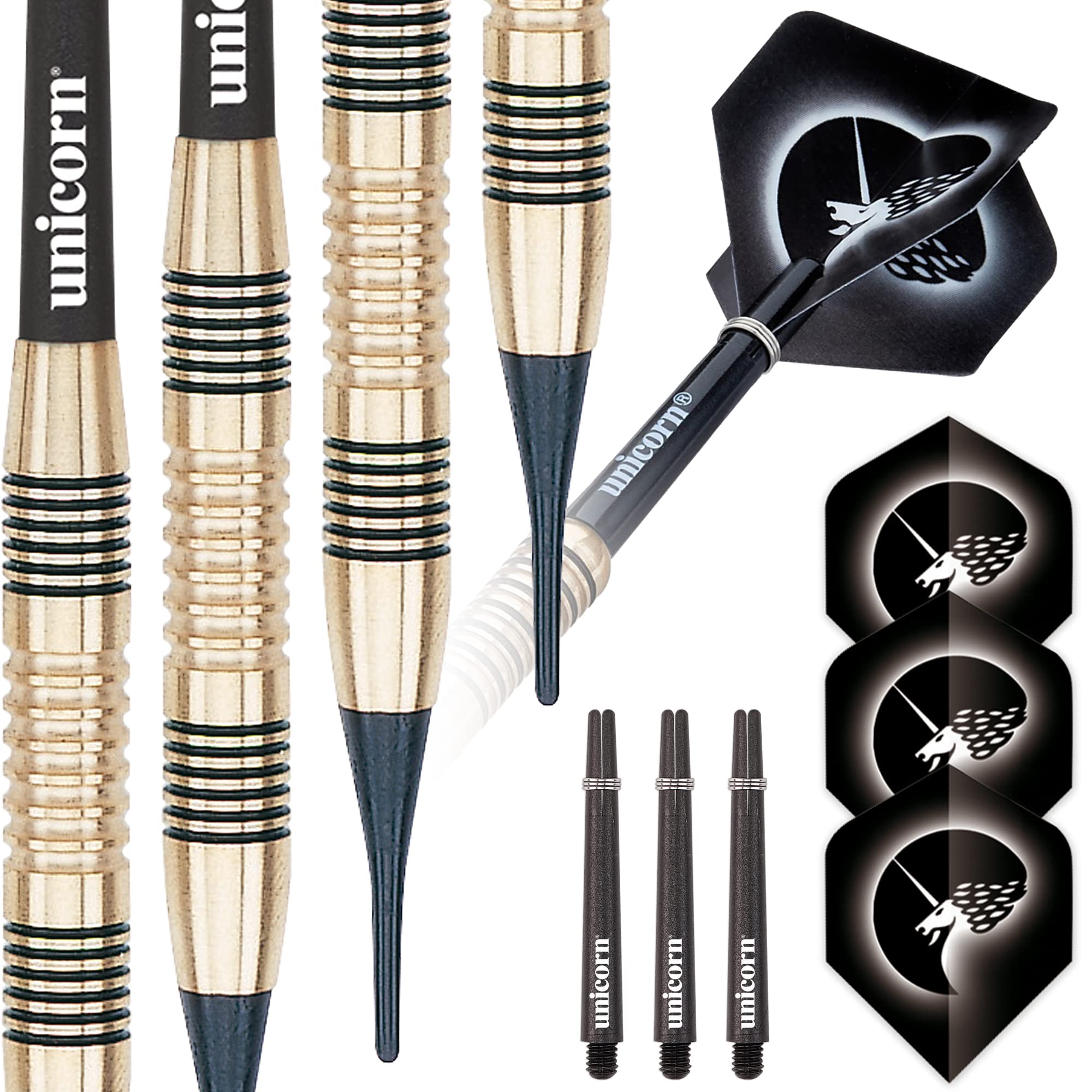 Unicorn Soft Tip Darts Set | Core Style 1 | 100% Brass Barrels | 19 g — image 1