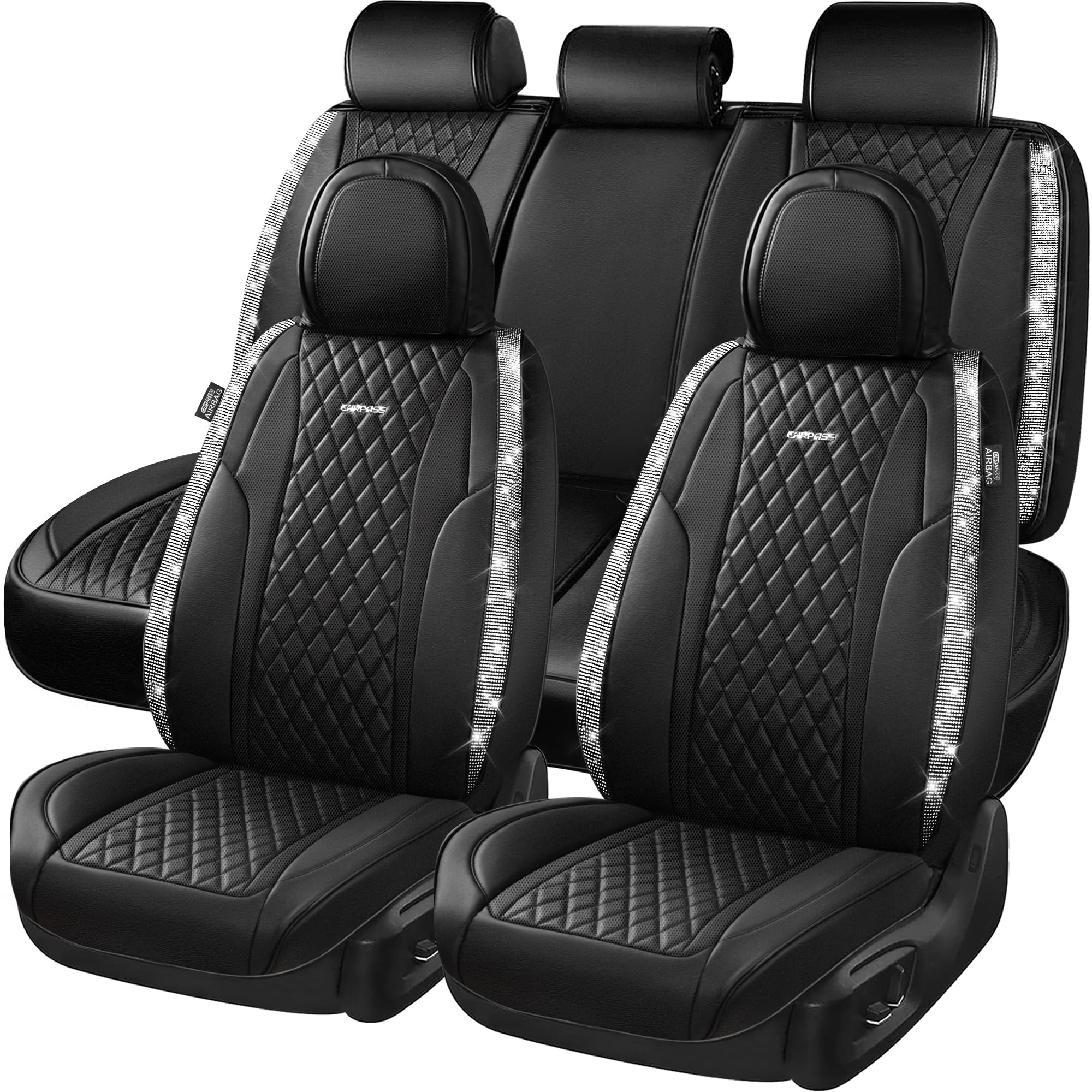 CAR PASS Shining Rhinestone Bling Seat Covers