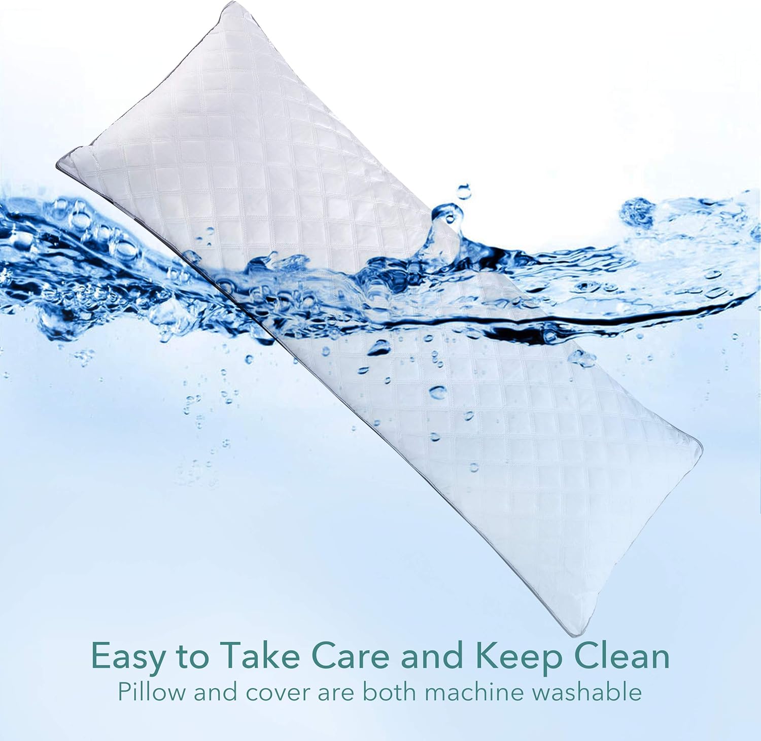 Oubonun Premium Adjustable Loft Quilted Body Pillows - Hypoallergenic Fluffy Pillow - Quality Plush Pillow - Down Alternative Pillow - Head Support Pillow - 21"x54": Home & Kitchen
