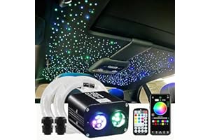 ATOKEE 20W Dual Color Twinkle Starlight Headliner Kit, 600pcs*0.03in*9.8ft Fiber Optic Lights, Star Lights for Car with Twinkle Effect and Music Mode, Control by APP/Remote