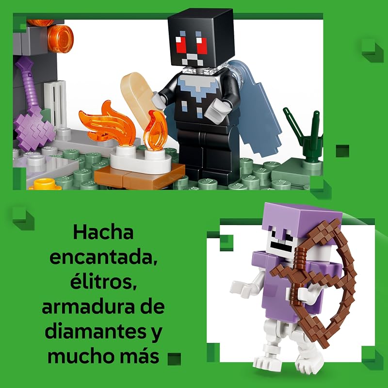 Minecraft The Pale Garden - Miniatura do Bioma com Crackle e Minifigura do Homem-Mariposa - Figuras Creeper e Esqueleto - Presente para Gamer para Rapazes e Raparigas 7+ Anos - 21586