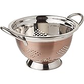 EURO-WARE High Grade Stainless Steel Colander for Pastas or Washing Fruits, Vegetables, Salads and More with Decorative Coppe