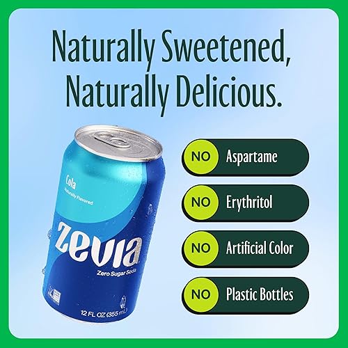 Zevia Zero Calorie Soda, Rainbow Variety Pack, 12 Ounce Cans (Pack