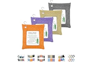 MYBMHTNB Bamboo Charcoal Bags Odor Absorber 4 Pack×500g Bamboo Charcoal Air Purifying Bags, for Car Air Fresheners, Odor Eliminator for Home，Shoe Deodorizer - Colorful-Activated Charcoal Odor Absorbers