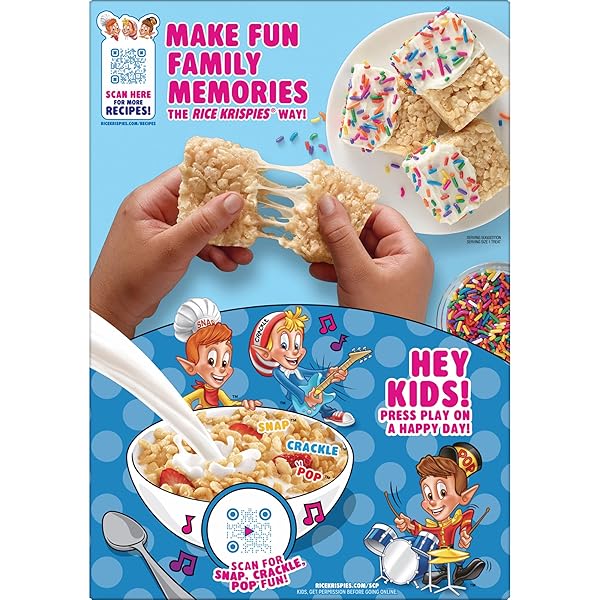 KELLOGG’S RICE KRISPIES COLD BREAKFAST CEREAL, 8 VITAMINS AND MINERALS, RICE KRISPIES TREATS, GIANT SIZE, ORIGINAL, 24OZ BOX (1 BOX)