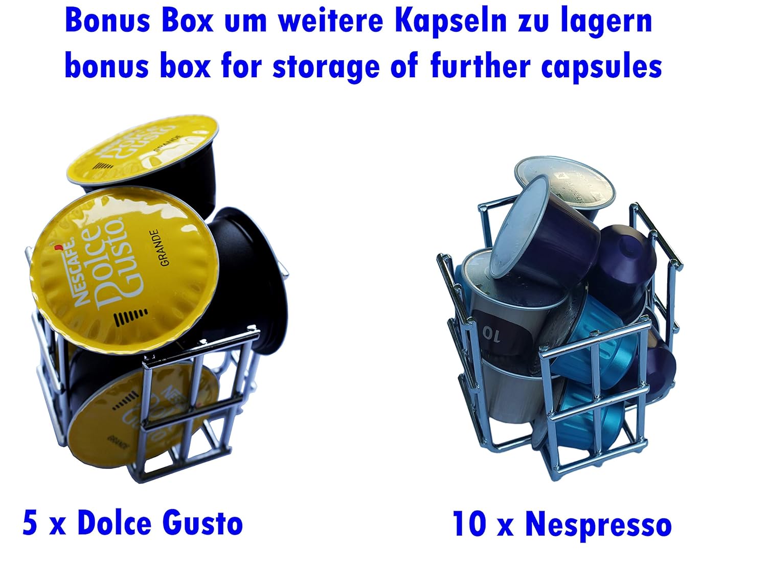 Coffee Capsule Holders Home Garden Store With Additional Storage In Bonus Capsule Box Coffee Pod Holder Capsule Pod Tower For Nespresso Tchibo Chrome Plated Amm Krups Universal Rotatable Dolce Gusto