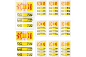 KOGCMEETL 10 Pack 1000 Pieces Sign Here Tabs Sign Here Stickers Sign Here Date Stickers Flags Adhesive Message Flags for Notary Books Paper (Yellow)