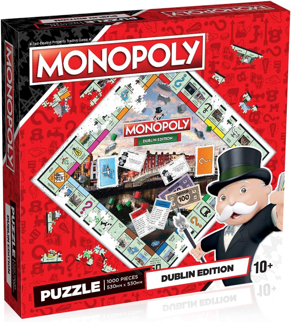 Winning Moves Dublin Monopoly 1000 Piece Jigsaw Puzzle Game, inspired by the Dublin Monopoly board game, gift and toy for ages 10 plus