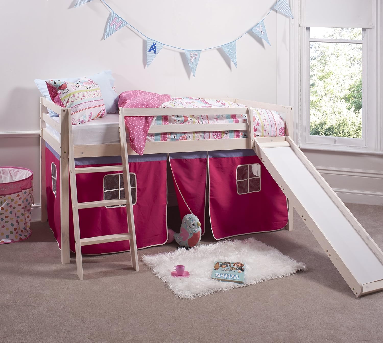 white mid sleeper cabin bed