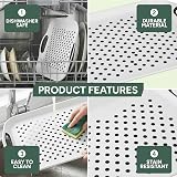 Zuvo Anti-Slip Food Serving Tray Set of 2 White BPA-Free Plastic Trays view 5