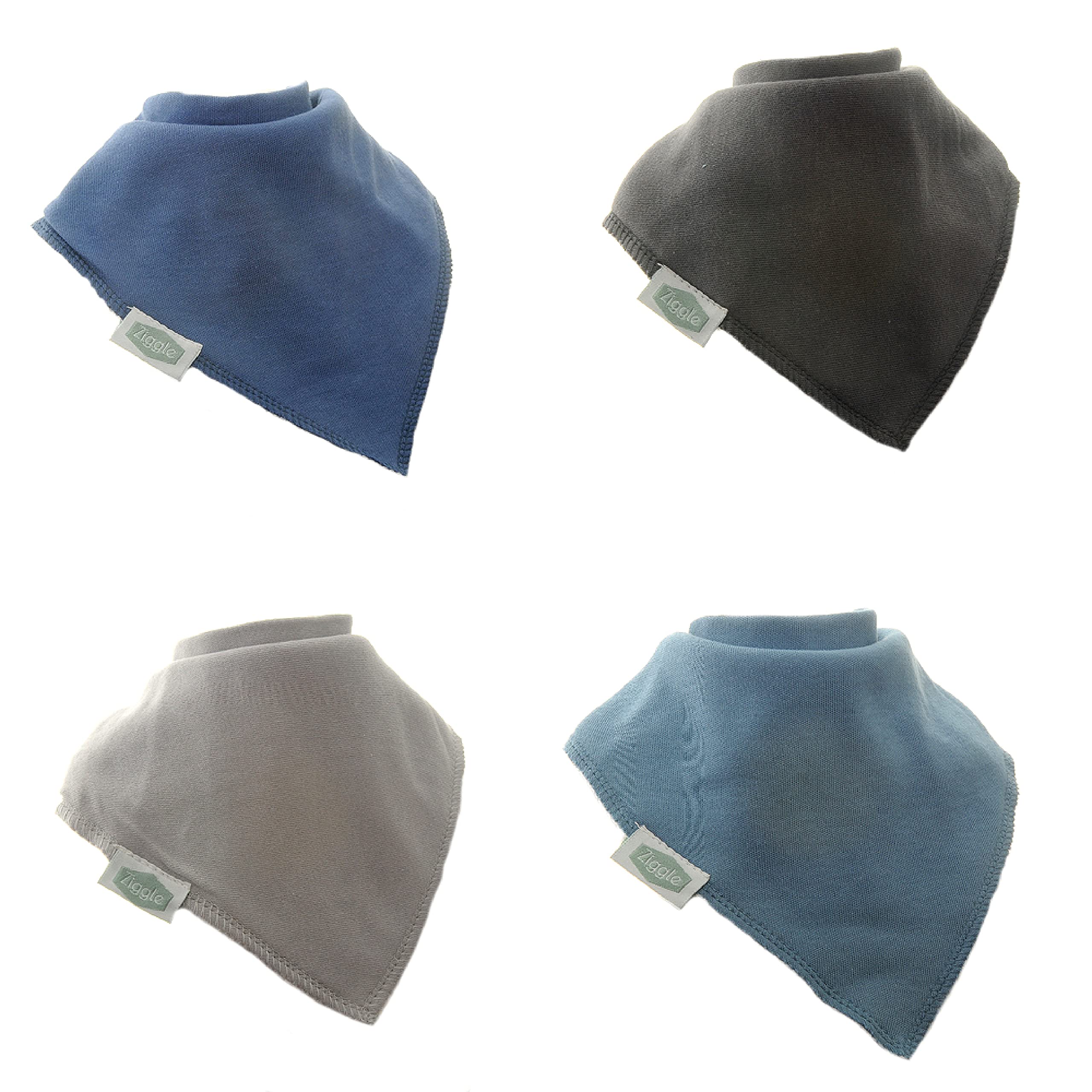 Ziggle - Bandana Dribble Bibs - Cotton Front Baby Bibs Newborn to 24 Months - Newborn Gifts - Baby Bibs For Comfortable Kids - Atlantic