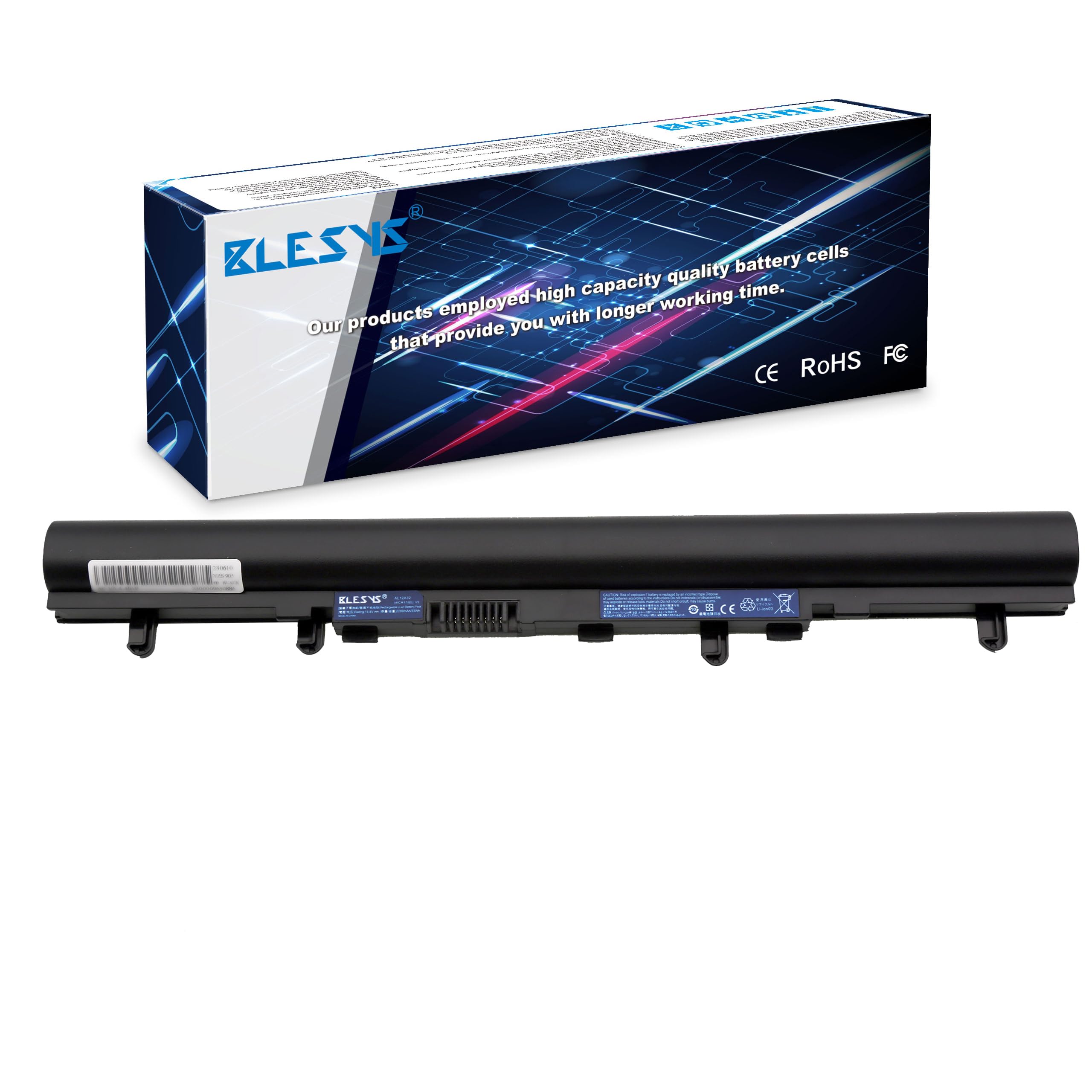 BLESYS AL12A32 MS2361 Laptop Battery for Acer Aspire V5-571 V5-431 V5-471 V5-531 V5-551 V5-561 V5-571G V5-571P V5-571PG V5-471P V5-431P Series Notebook 14.8V 2200mAh 33Wh