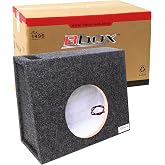 Atrend 8" Single Universal Truck Style Vented Subwoofer Enclosure - Mitered &amp; Dado End Panels - Premium Carpeted Finish, Silver Spring-Loaded Terminal &amp; 5/8" MDF Construction- Upgrade Your Audio Setup