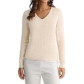 QUALFORT Womens Lightweight Cable Knit Soft Business Casual Trendy Pullover Sweaters 2026