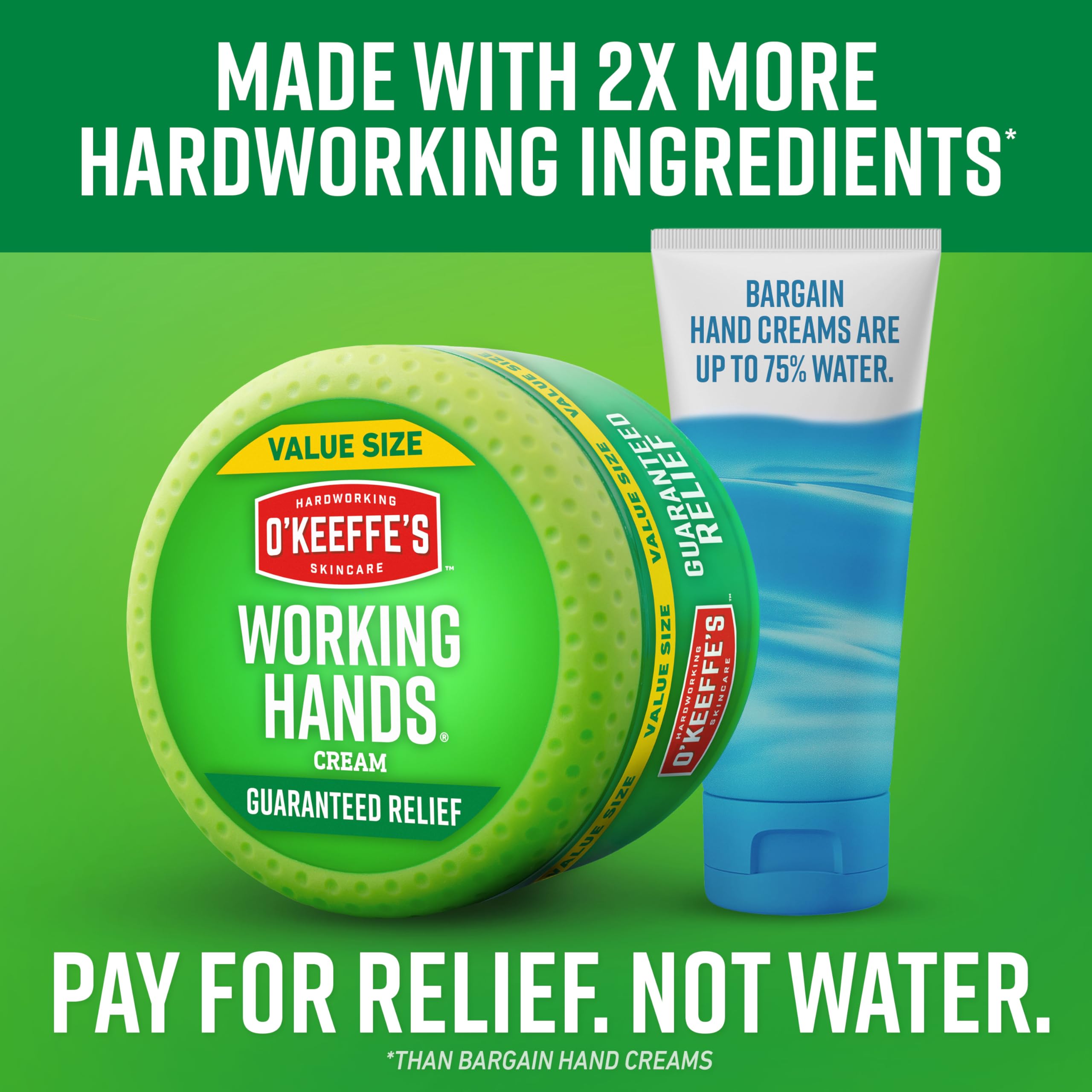 O'Keeffe's Working Hands Hand Cream for Extreme Dryness - 6.8 oz Value Size Jar (1 Pack) - Repairing Skincare for Cracked, Dry Hands