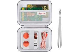 Supmay Hard Travel Case for Yoto Mini (2024 Edition) Kids Screen-Free Bluetooth Audio Player, Storage Holder Protection Case with Zipper Mesh Pocket for Kids Audio Card, Charging Cable, Grey