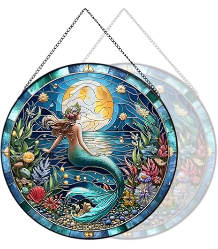 RIVEENY Tenture De Fenêtre En Vitrail - Attrape-soleil - 20,3 Cm