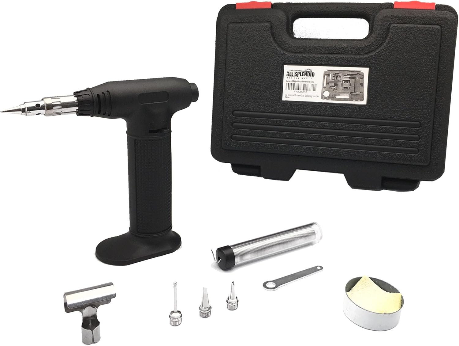 All Splendid Butane Micro Soldering Iron Torch Kit-With 5 tips and Solder Wire-Hot Air Blower- Micro Blow Torch