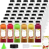 Garandad 36pcs 16 oz Plastic bottles with lids,Juice bottles with caps, Reusable Clear Bulk Beverage Containers for Juice, Milk and Other Beverages