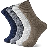 Owntouch Mens Wool Socks Warm Winter Socks Soft and Cosy Wool Sock for Cold Weather Vintage Calf Sock Gifts for Men