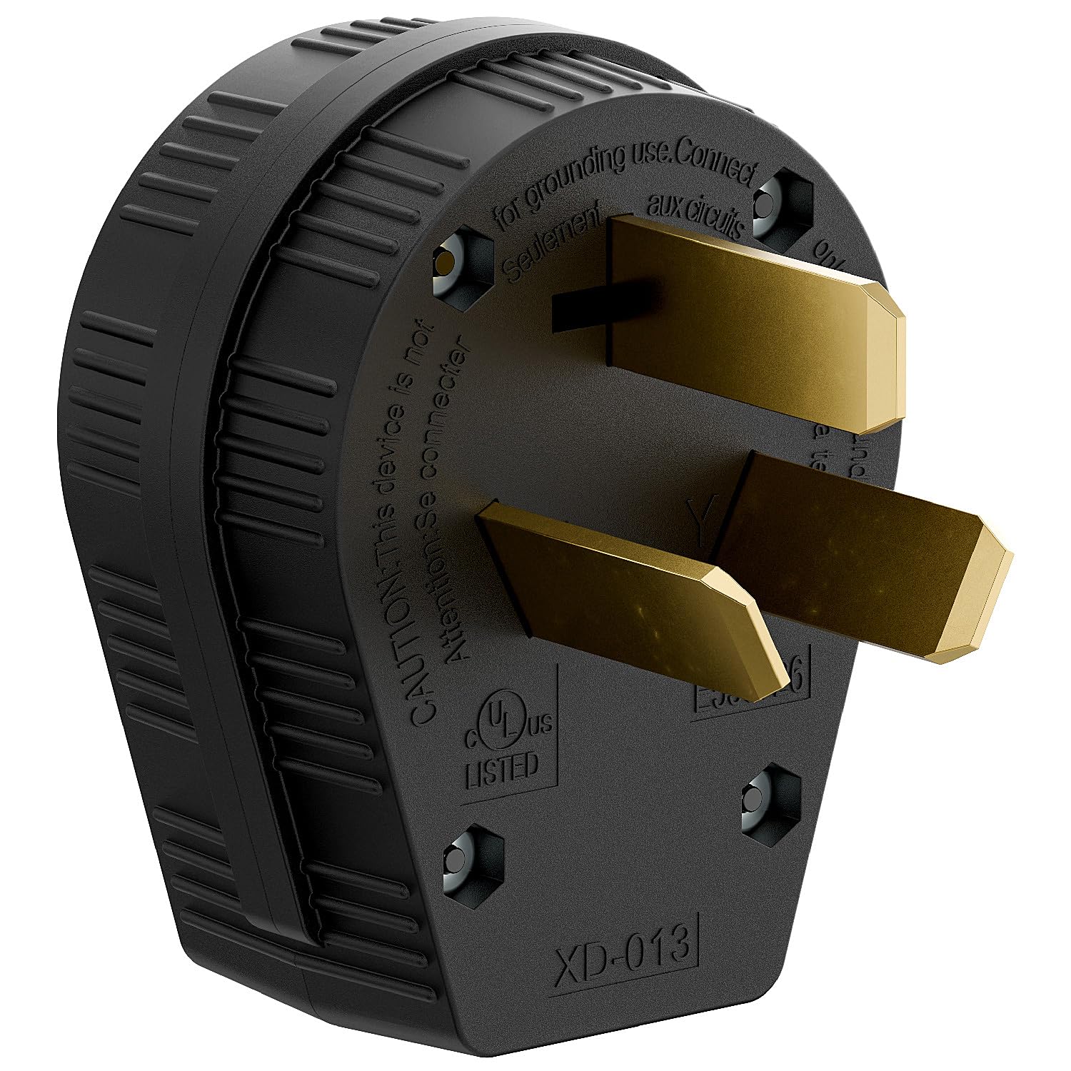 Photo 1 of 50Amp 3-Prong Dryer Nema 10-50P Plug 30/50A, 125/250V Angle Plug, 3 Pole 3 Wire Grounding Straight Blade Plug for Dyer and Ranges