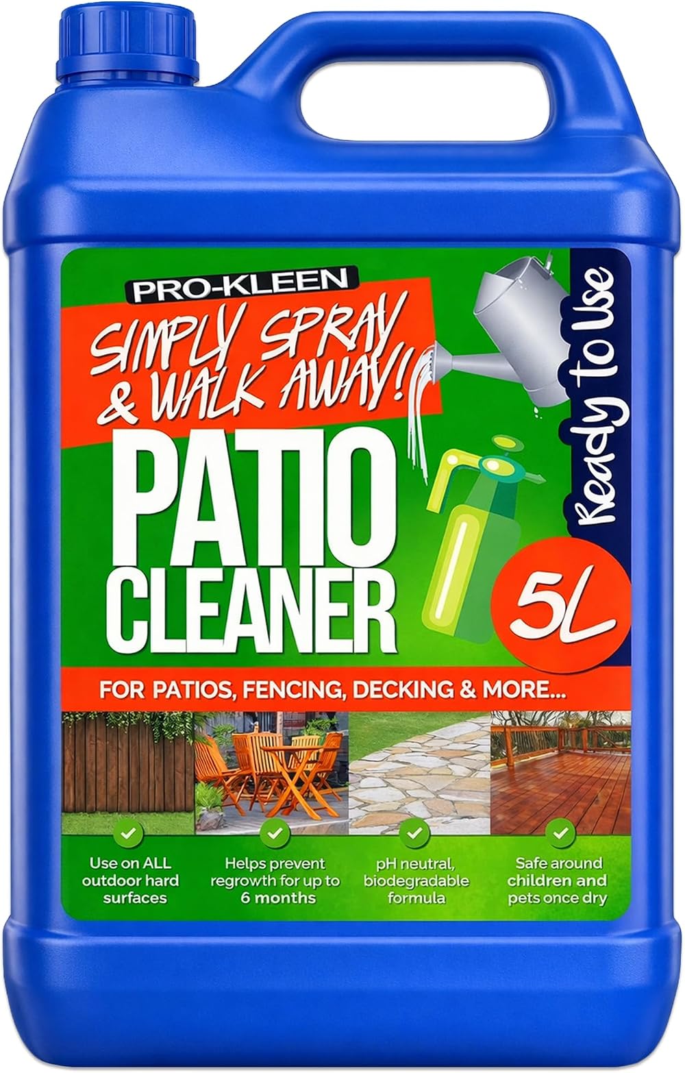 Pro-Kleen Patio Cleaner Mould and Algae Killer Ready to Use 5 Litre