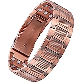 Feraco Copper Bracelet for Men 3X Strength,Magnetic Therapy Bracelet Copper Jewelry with Powerful 3800 Gauss Magnets