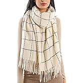 FURTALK Plaid Winter Scarf for Women Cozy Shawls Wraps Soft Warm Womens Large Chunky Scarves