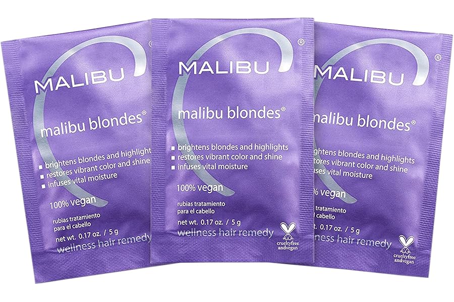 Malibu C Blondes Wellness Remedy – Removes Discoloration from Bleached, Highlighted or Natural Blonde Hair + Restores Vibrance and Shine with Vitamin C Complex