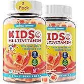 Sugar Free Kids Multivitamin Gummies with Iron, Probiotics, Vegan Omega 3 (EPA/DHA), Kids Daily Vitamins A, C, D, B Complex,