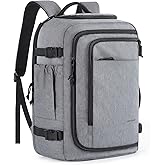 LIGHT FLIGHT Travel Backpack, TSA Friendly Flight Approved Carry on Backpack Water-resistant Lightweight Business Large Weekender Bag Casual Daypack 17.3" Laptop Backpack for Men Women,Grey