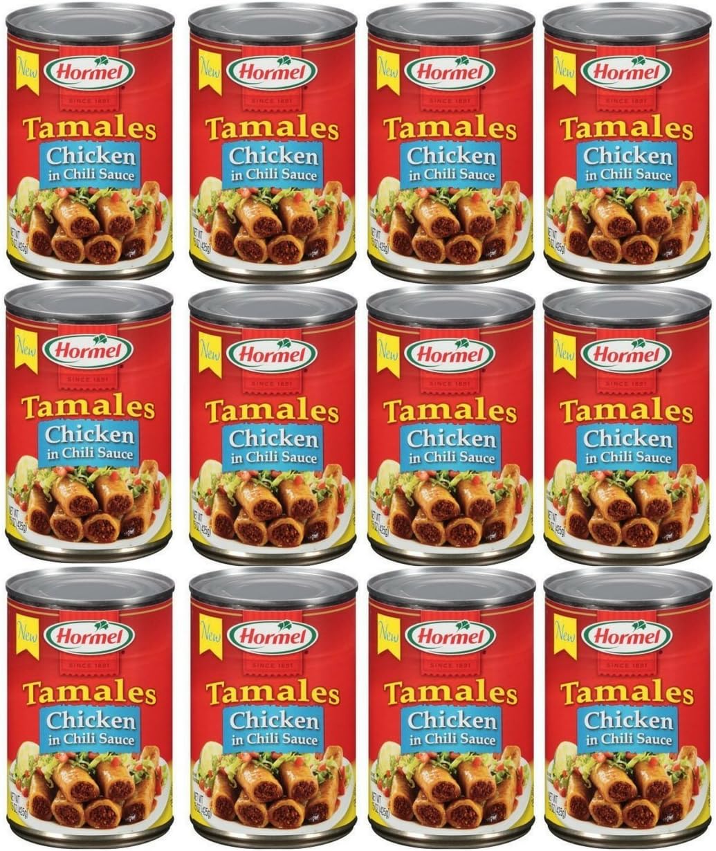 Hormel Tamales Chicken in Chili Sauce Tamales, 15 oz (12 Cans)