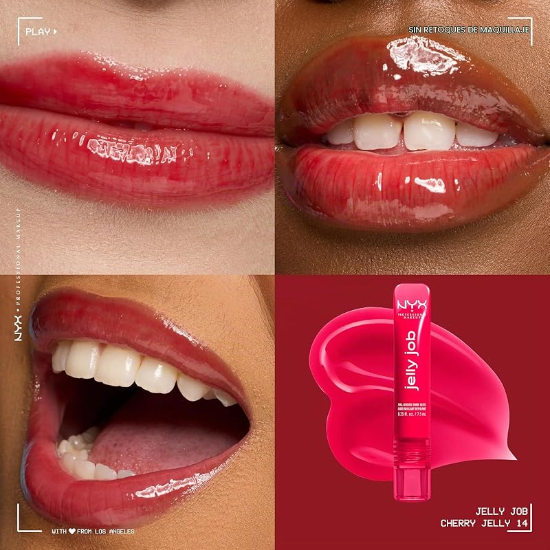 Jelly Job, Gloss, Lábios Volumificados & Brilho Intenso, Tonalidade: Geleia de Cereja