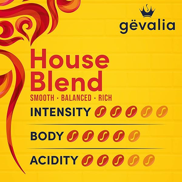 GEVALIA HOUSE BLEND MEDIUM ROAST 100% ARABICA GROUND COFFEE, FOR A KETO AND LOW CARB LIFESTYLE, 20 OZ BAG