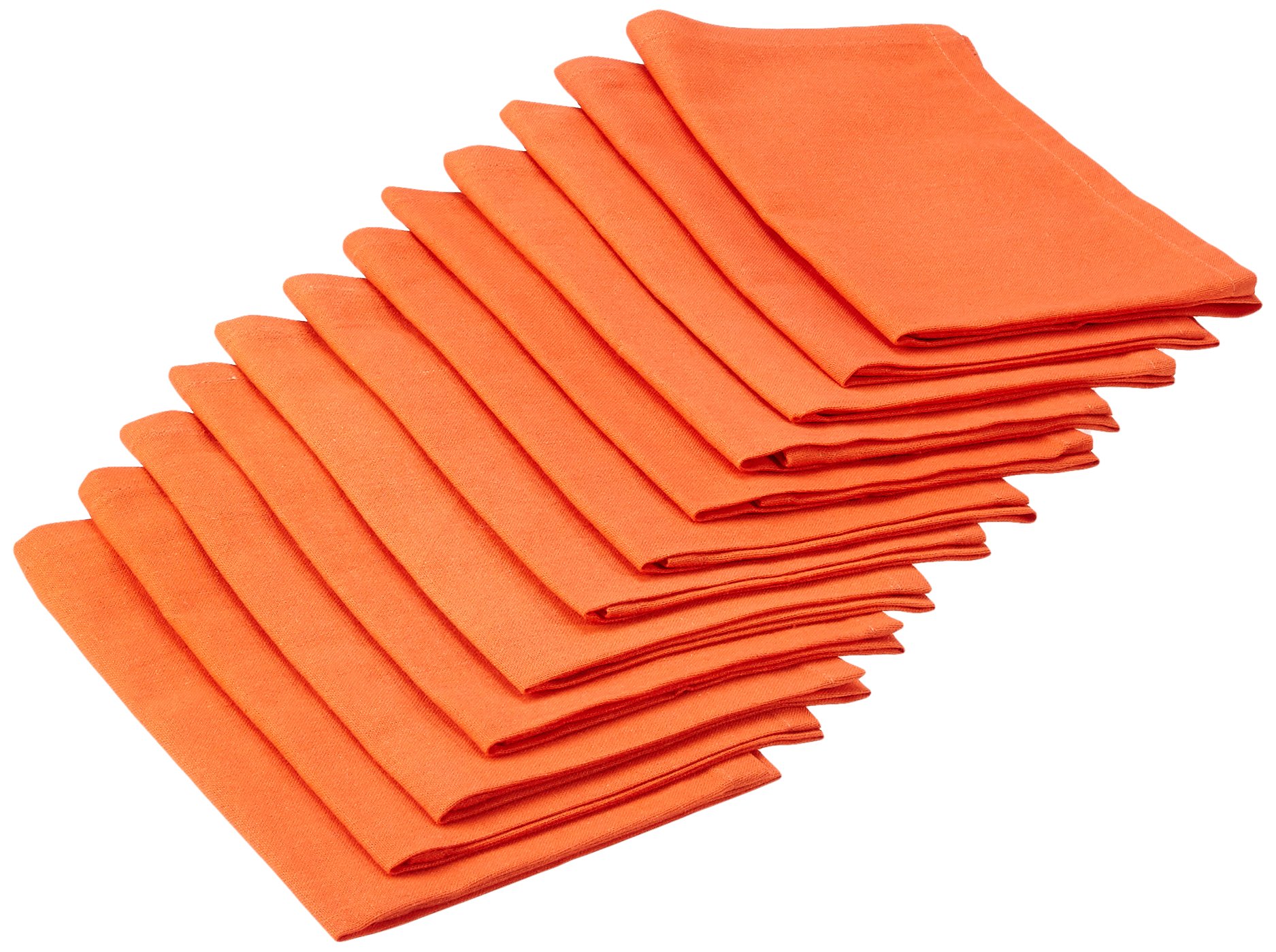 CALITEX Arc en Ciel Pack of 12 Cotton Serviettes, 44 x 44cm, Cotton, Paprika, 44x44 cm
