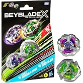 Beyblade X Knife Shinobi 4-80HN and Keel Shark 3-80F Dual Pack Set with 2 Right-Spinning Tops; Battling Top Toys for 8 Year Old Boys and Girls