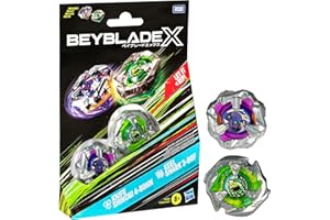 Beyblade X Knife Shinobi 4-80HN and Keel Shark 3-80F Dual Pack Set with 2 Right-Spinning Tops; Battling Top Toys for 8 Year O