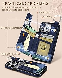 Lotadilo for iPhone 15 Pro Wallet Case with Card
