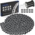 YOXUFA 35 Chain for Mini Bike Coleman CT100U CC100X Baja Doodle Bug DB30 Motovox MBX10 MBX11 Mega Moto MM-B80 105cc Predator 79cc 97cc 100cc Engine Parts with Mini Bike Chain Tensioner (140 Links)