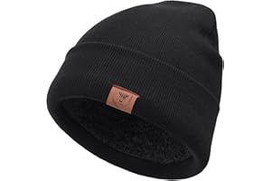 OZERO Beanie, Winter Gift for Men Women -34 C Warm Ears, Knit Upgraded Not Roll up Snug Cuffed Toque Keeps The Sides in Place