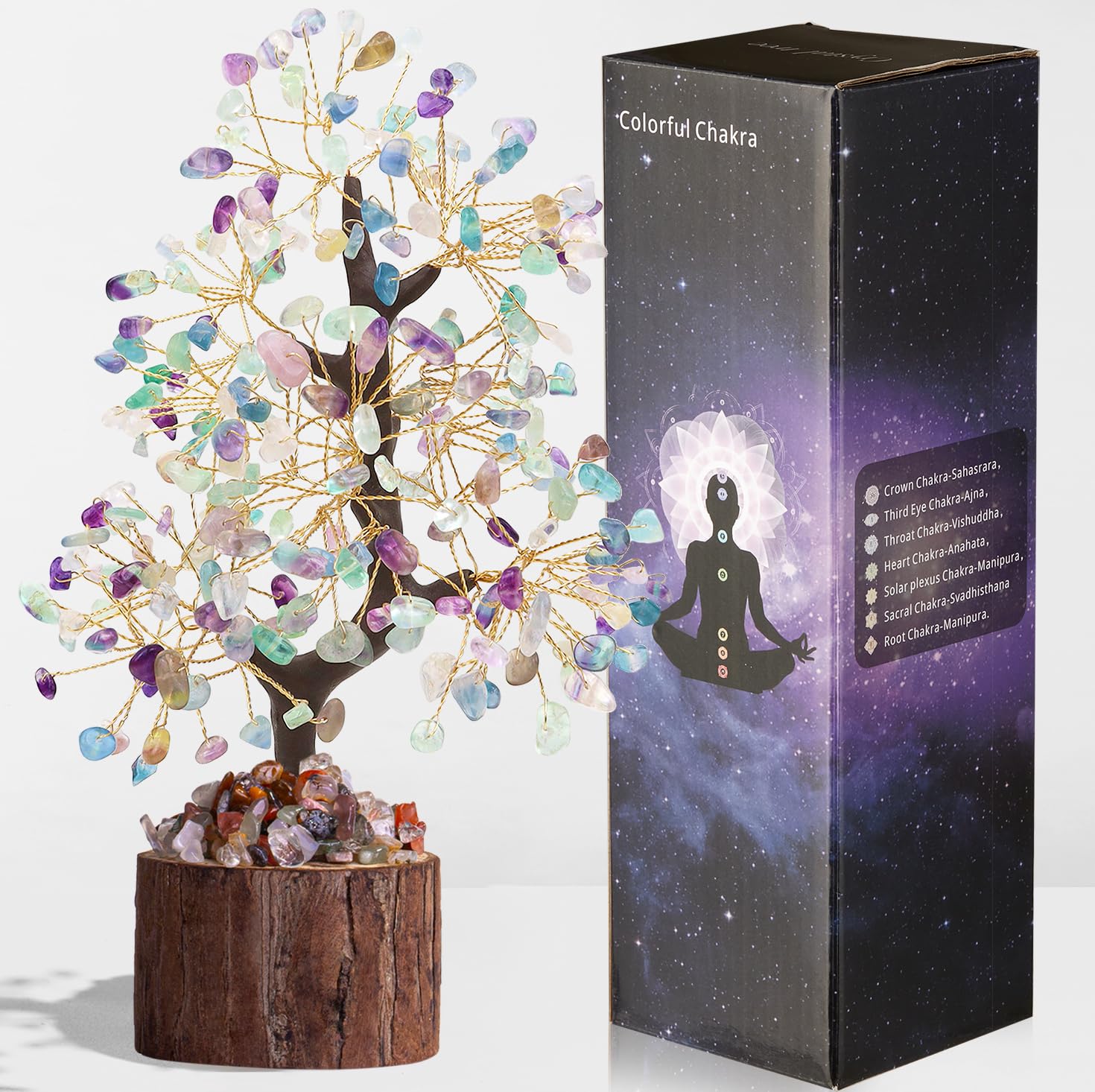 AWARDSEN Fluorite Crystal Tree Money Tree The Tree of Life Tree Crystal Ornaments Healing Crystals Gifts Desk Decorations Spiritual Gifts for Women