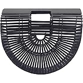 Miuco Womens Bamboo Handbag Handmade Large Tote Beach Bag