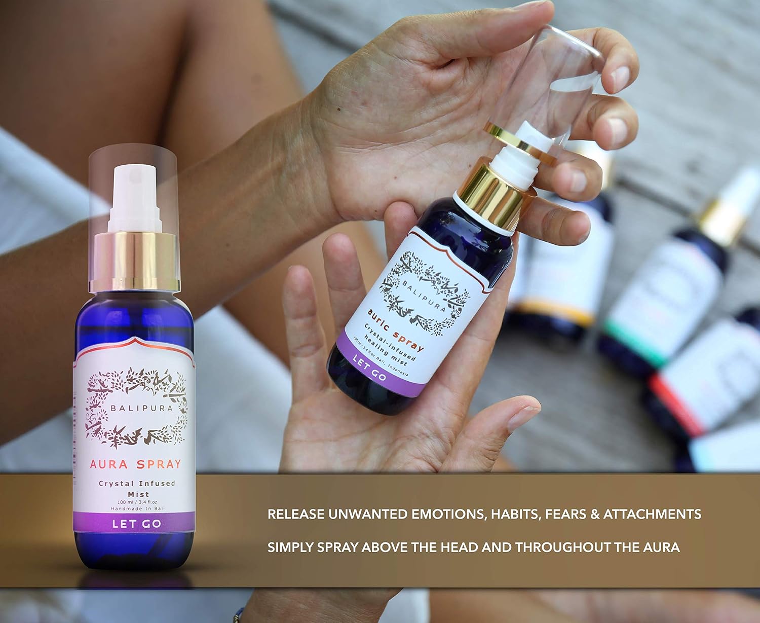BALIPURA, Aura Chakra Spray Gift for Women, Let Go Spray Crystal Infused Mist, Amethyst, Sodalite & Clear Quartz & Palo Santo - Image 5