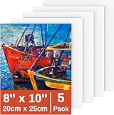Koncci Canvas for Painting 20x25cm 5 Pack Acid-Free Cotton Blank Boards